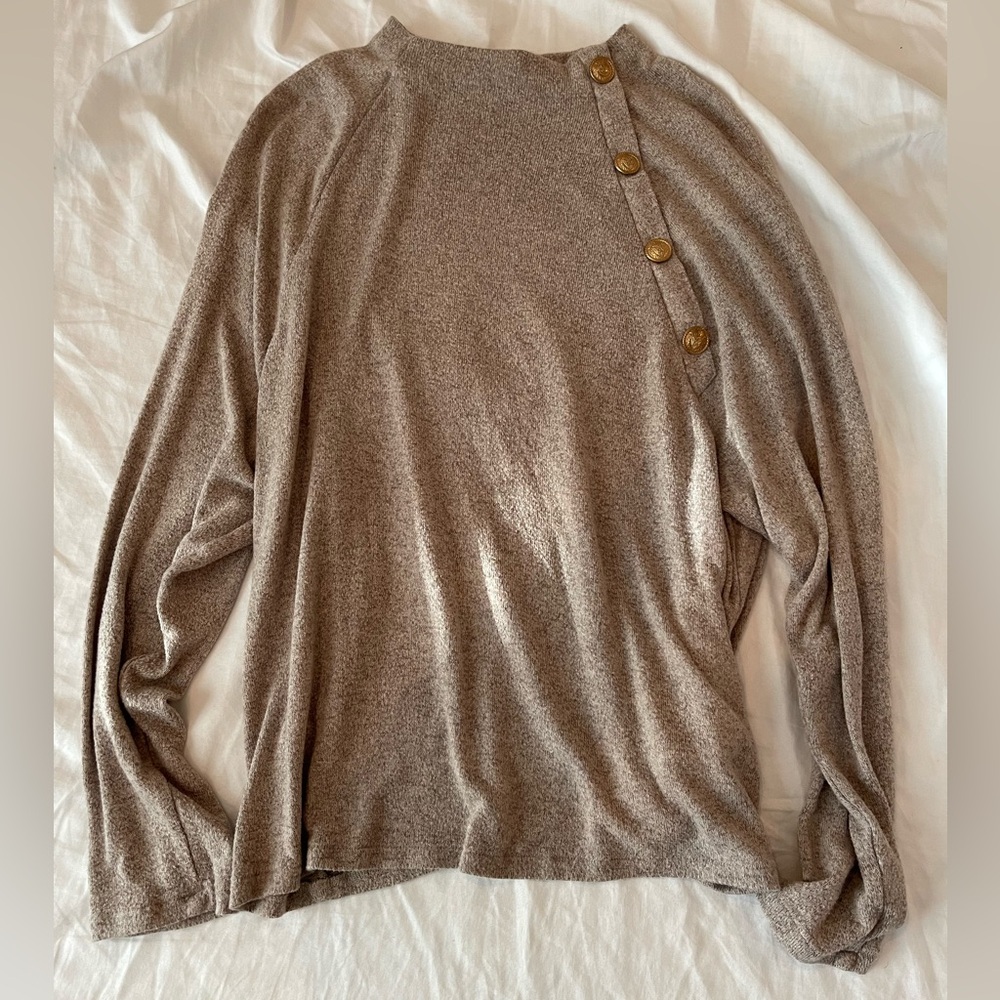 H&M Women's Button-Detail Tan Top size small